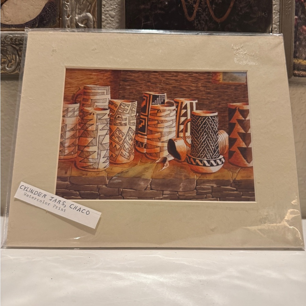 Water Jars, Chaco” Watercolor‎ Print by Phil Yost – Southwestern Pueblo